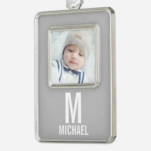 Benutzerdefiniertes Foto Rahmen-Ornament Silber (Links)