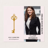 Benutzerdefiniertes Foto Real Anwesen Agent Realto Visitenkarten (Außenseite Aufgefaltet)