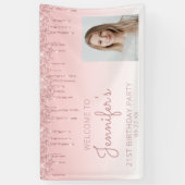 Benutzerdefiniertes Foto Rosa Glitzer Tropfen 21.  Banner (Vertikal)