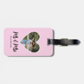 Benutzerdefiniertes Foto Rosa Herzrahmen Moderne K Gepäckanhänger (Rückseite horizontal)