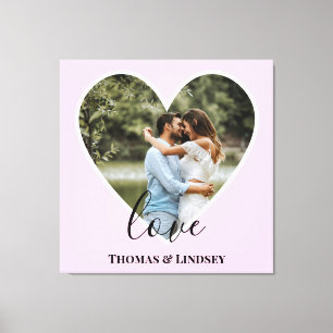 Benutzerdefiniertes Foto Rosa Herzrahmen Moderne K Leinwanddruck