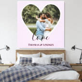 Benutzerdefiniertes Foto Rosa Herzrahmen Moderne K Leinwanddruck (Insitu (Schlafzimmer))