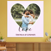 Benutzerdefiniertes Foto Rosa Herzrahmen Moderne K Leinwanddruck (Insitu (Wohnzimmer))