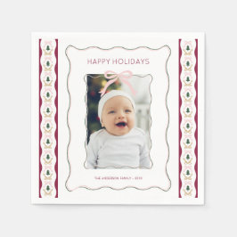 Benutzerdefiniertes Foto rosa Leiste, quadratisch  Serviette