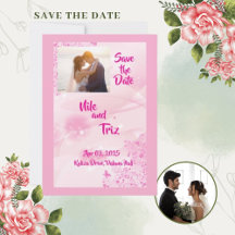 Benutzerdefiniertes Foto Rosa Modern Save the Date