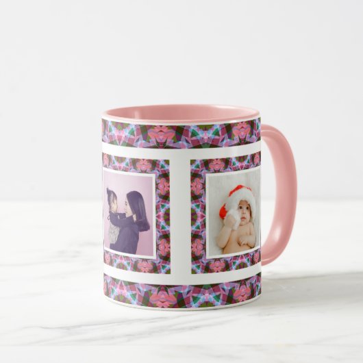 Benutzerdefiniertes Foto Rosa Muster Mutter Mutter Tasse (VorderseiteRechts)