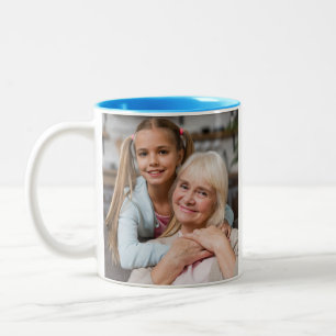Benutzerdefiniertes Foto Rosa Regenbogen Herz Mutt Zweifarbige Tasse