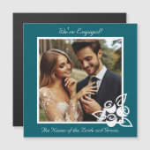 Benutzerdefiniertes Foto, Rose Verlobung Announcca Magnetkarte (Vorne/Hinten)