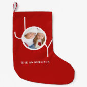 Benutzerdefiniertes Foto Rot Kleiner Weihnachtsstrumpf (Vorderseite)