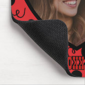 Benutzerdefiniertes Foto | Rotes Muster mit Namen Mousepad (Ecke)