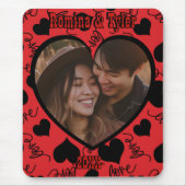 Benutzerdefiniertes Foto | Rotes Muster mit Namen Mousepad (Vorne)