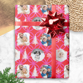 Benutzerdefiniertes Foto rotes Weihnachtsfest Geschenkpapier