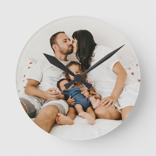 Benutzerdefiniertes Foto Runde Wanduhr (Vorderseite)