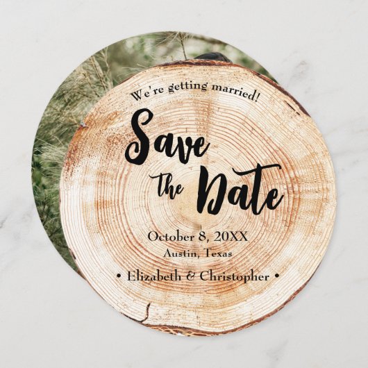 Benutzerdefiniertes Foto Rustische Hochzeit Speich Einladung (Vorne/Hinten)