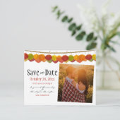 Benutzerdefiniertes Foto Save the Date Aspen-Blätt Postkarte (Stehend Vorderseite)