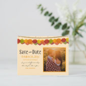 Benutzerdefiniertes Foto Save the Date Aspen-Blätt Postkarte (Stehend Vorderseite)