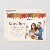 Benutzerdefiniertes Foto Save the Date Herbstlicht Postkarte (Vorne/Hinten)