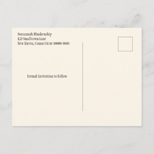 Benutzerdefiniertes Foto Save the Date Herbstlicht Postkarte (Rückseite)