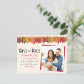 Benutzerdefiniertes Foto Save the Date Herbstlicht Postkarte (Stehend Vorderseite)