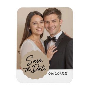 Benutzerdefiniertes Foto Save the Date Modernes Sc Magnet