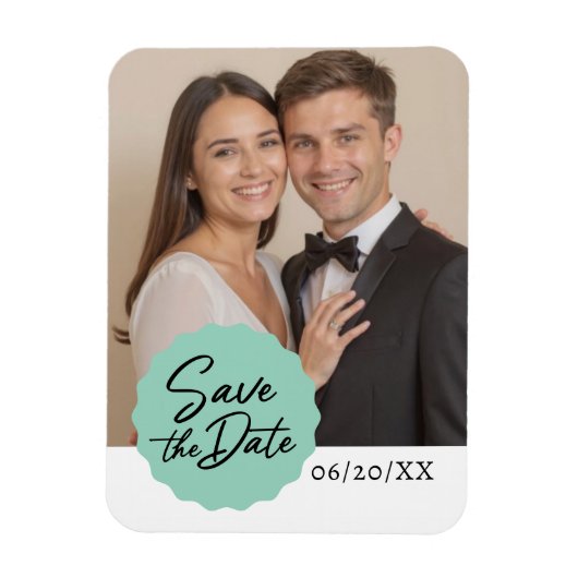 Benutzerdefiniertes Foto Save the Date Modernes Sc Magnet (Vertikal)