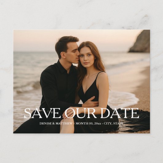 Benutzerdefiniertes Foto Save the Date Postkarte (Vorderseite)