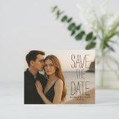 Benutzerdefiniertes Foto Save the Date Postkarte (Stehend Vorderseite)