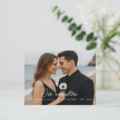 Benutzerdefiniertes Foto Save the Date Postkarte (Stehend Vorderseite)