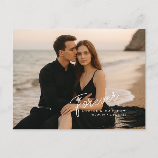 Benutzerdefiniertes Foto Save the Date Postkarte (Vorderseite)