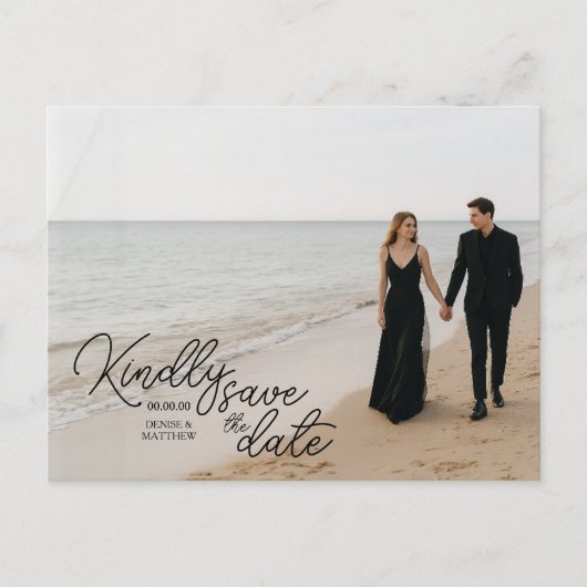 Benutzerdefiniertes Foto Save the Date Postkarte (Vorderseite)