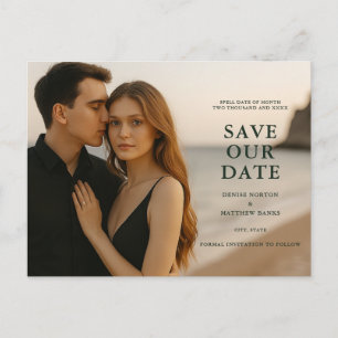 Benutzerdefiniertes Foto Save the Date Postkarte