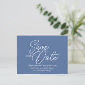 Benutzerdefiniertes Foto Save the Date Postkarte (Stehend Vorderseite)