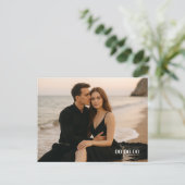 Benutzerdefiniertes Foto Save the Date Postkarte (Stehend Vorderseite)