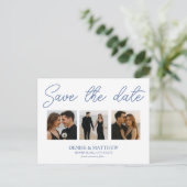 Benutzerdefiniertes Foto Save the Date Postkarte (Stehend Vorderseite)