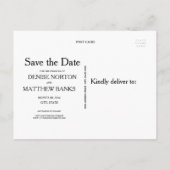 Benutzerdefiniertes Foto Save the Date Postkarte (Rückseite)