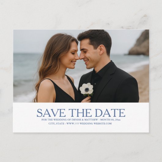 Benutzerdefiniertes Foto Save the Date Postkarte (Vorderseite)