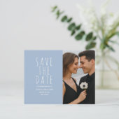 Benutzerdefiniertes Foto Save the Date Postkarte (Stehend Vorderseite)