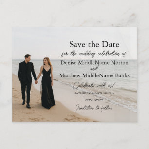 Benutzerdefiniertes Foto Save the Date Postkarte