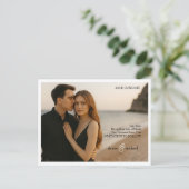Benutzerdefiniertes Foto Save the Date Postkarte (Stehend Vorderseite)