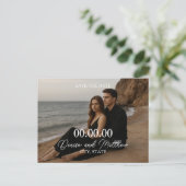 Benutzerdefiniertes Foto Save the Date Postkarte (Stehend Vorderseite)
