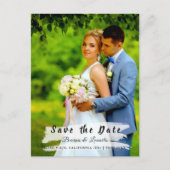 Benutzerdefiniertes Foto | Save the Date, w Brush  Postkarte (Vorderseite)