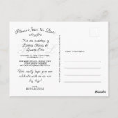 Benutzerdefiniertes Foto | Save the Date, w Brush Postkarte (Rückseite)