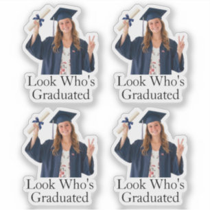 Benutzerdefiniertes Foto Schaut mal, wer graduiert Aufkleber