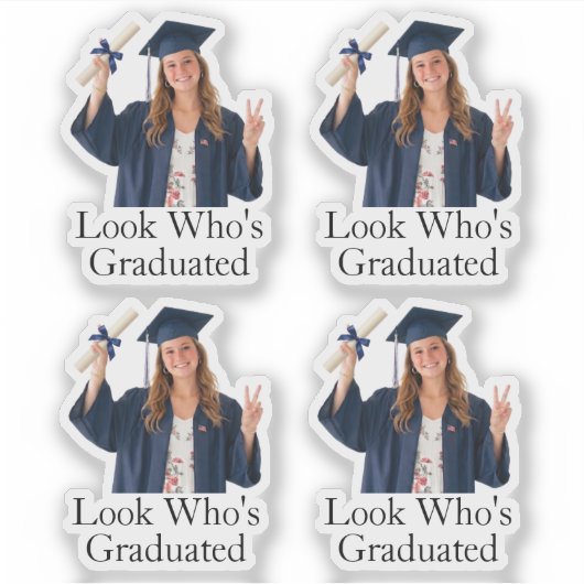 Benutzerdefiniertes Foto Schaut mal, wer graduiert Aufkleber (Vorderseite)