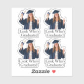Benutzerdefiniertes Foto Schaut mal, wer graduiert Aufkleber (Blatt)