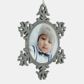 Benutzerdefiniertes Foto Schneeflocken Zinn-Ornament (Links)