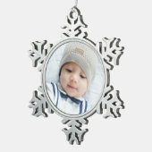 Benutzerdefiniertes Foto Schneeflocken Zinn-Ornament (Rechts)