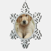 Benutzerdefiniertes Foto Schneeflocken Zinn-Ornament (Rechts)