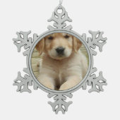 Benutzerdefiniertes Foto Schneeflocken Zinn-Ornament (Vorderseite)