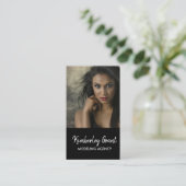 Benutzerdefiniertes Foto schwarz modellieren Visitenkarte (Stehend Vorderseite)